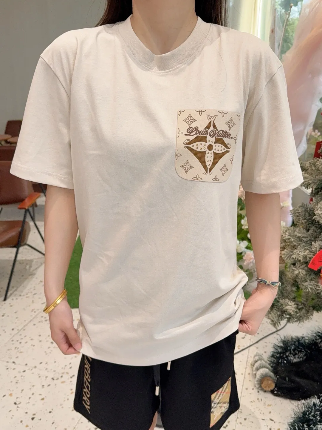 Louis Vuitton/Louis Vuitton 25ss presbyopic fake pocket short sleeves